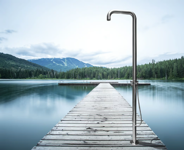 NOVO INOX - Stainless steel outdoor shower with hand shower by GUGLIELMI RUBINETTERIE - view 3